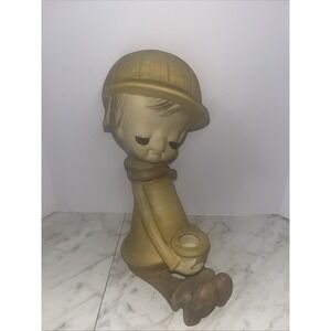 Vintage UCTCI  Japan Boy Figurine Large 10" Beatnik 1970's Trixie Poppet